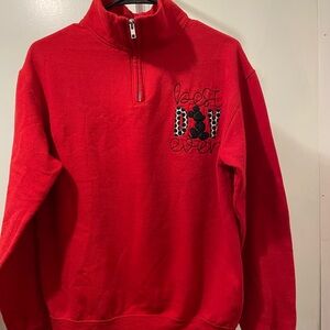Jerzees Red Quarter Zip Disney Best Day Ever sweatshirt Adult small